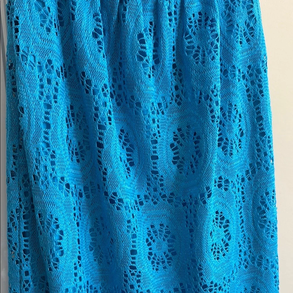 Lilly Pulitzer Elegant Blue Crochet Strapless Summer Dress Size Small - Picture 2 of 7